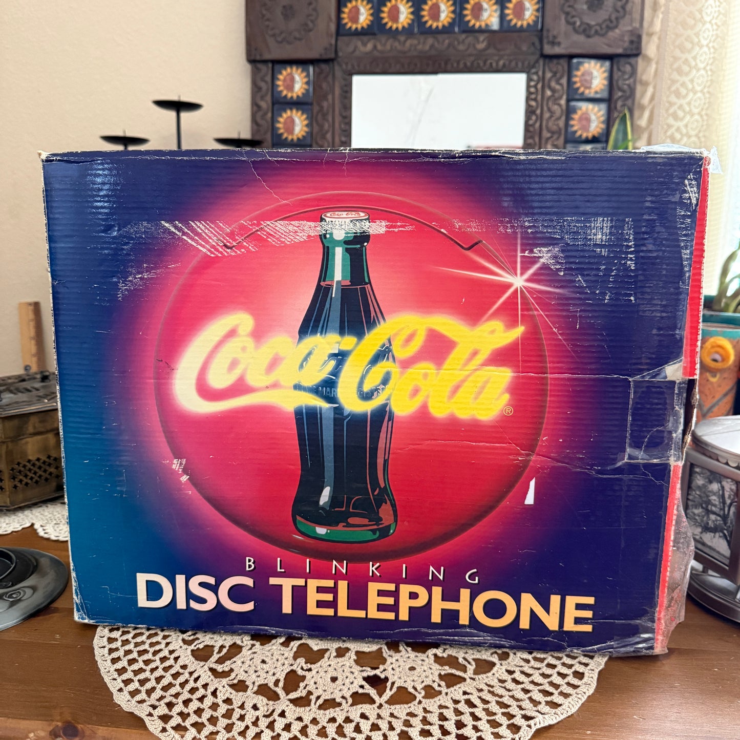 unique vintage whimsical 90s y2k COCA COLA disc phone collectable wall decor