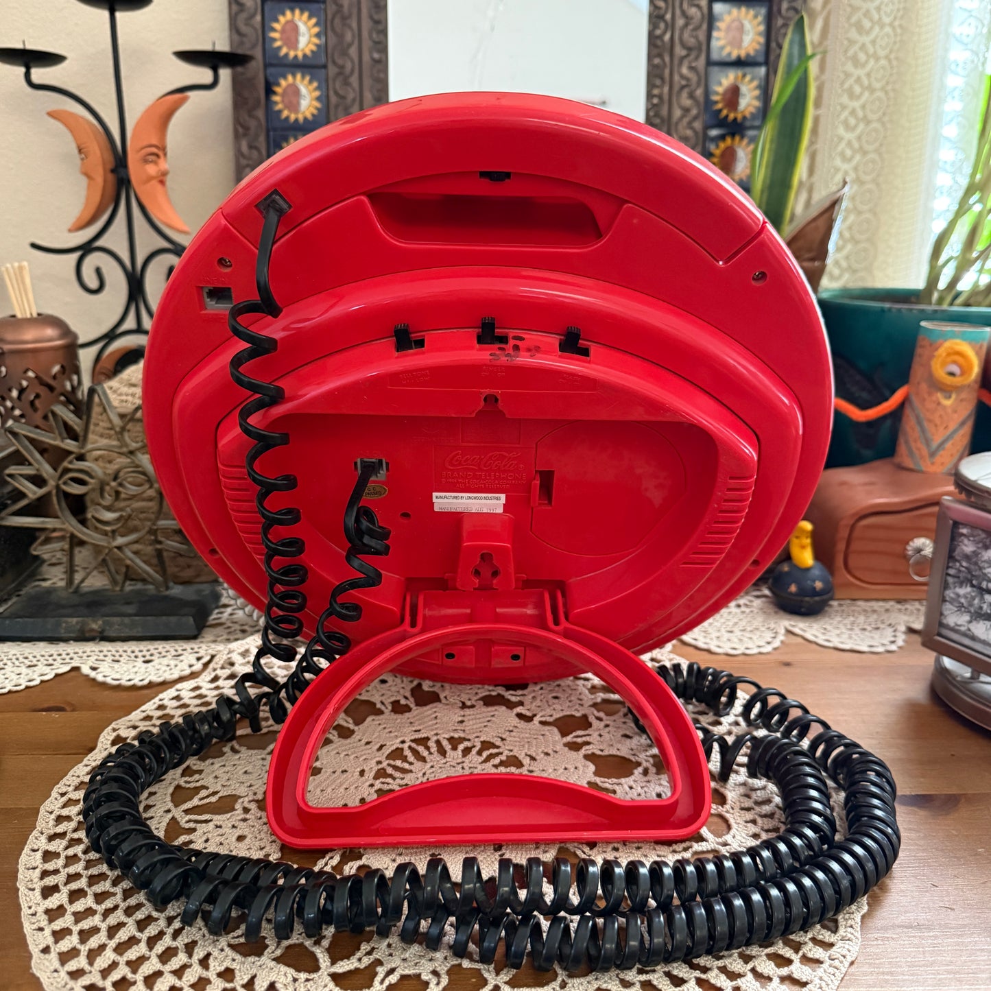 unique vintage whimsical 90s y2k COCA COLA disc phone collectable wall decor