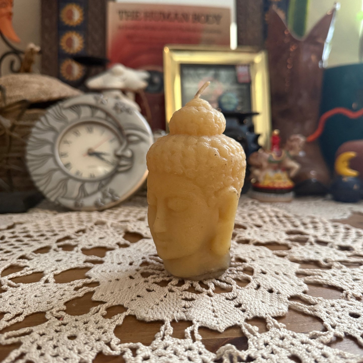 unique vintage whimsical folk art candle