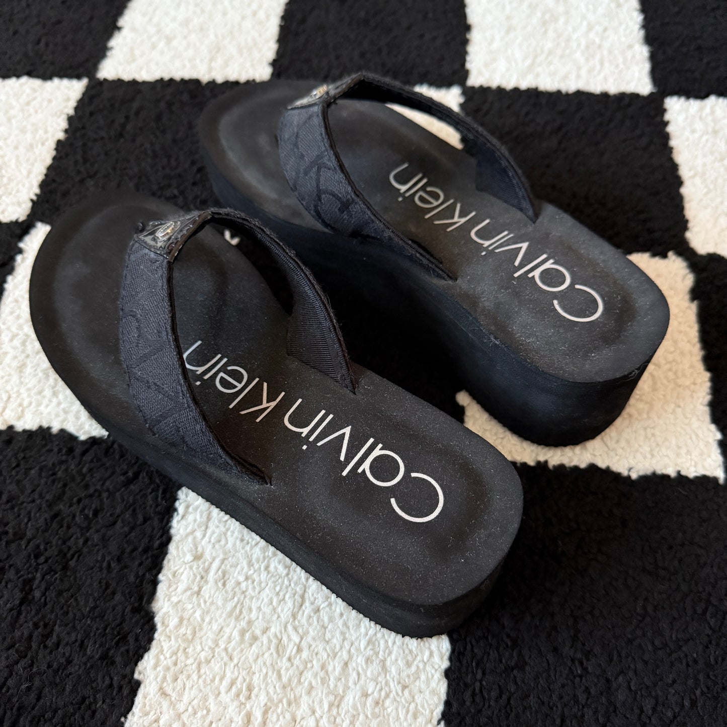 vintage whimsy 90s y2k CALVIN KLEIN chunky sandals