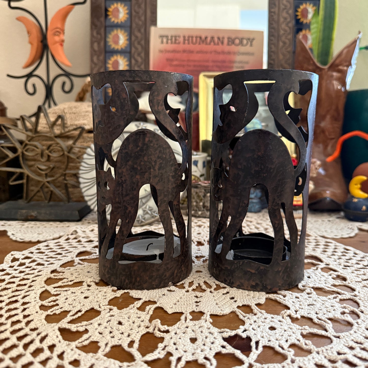 unique vintage whimsical celestial candle holder