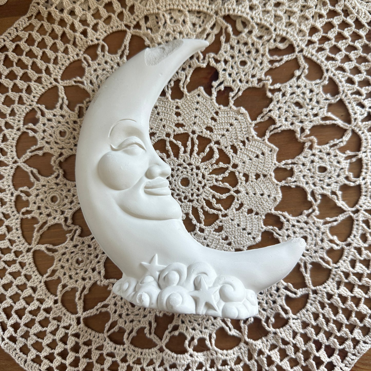 unique handmade vintage whimsical celestial moon sculpture collectable