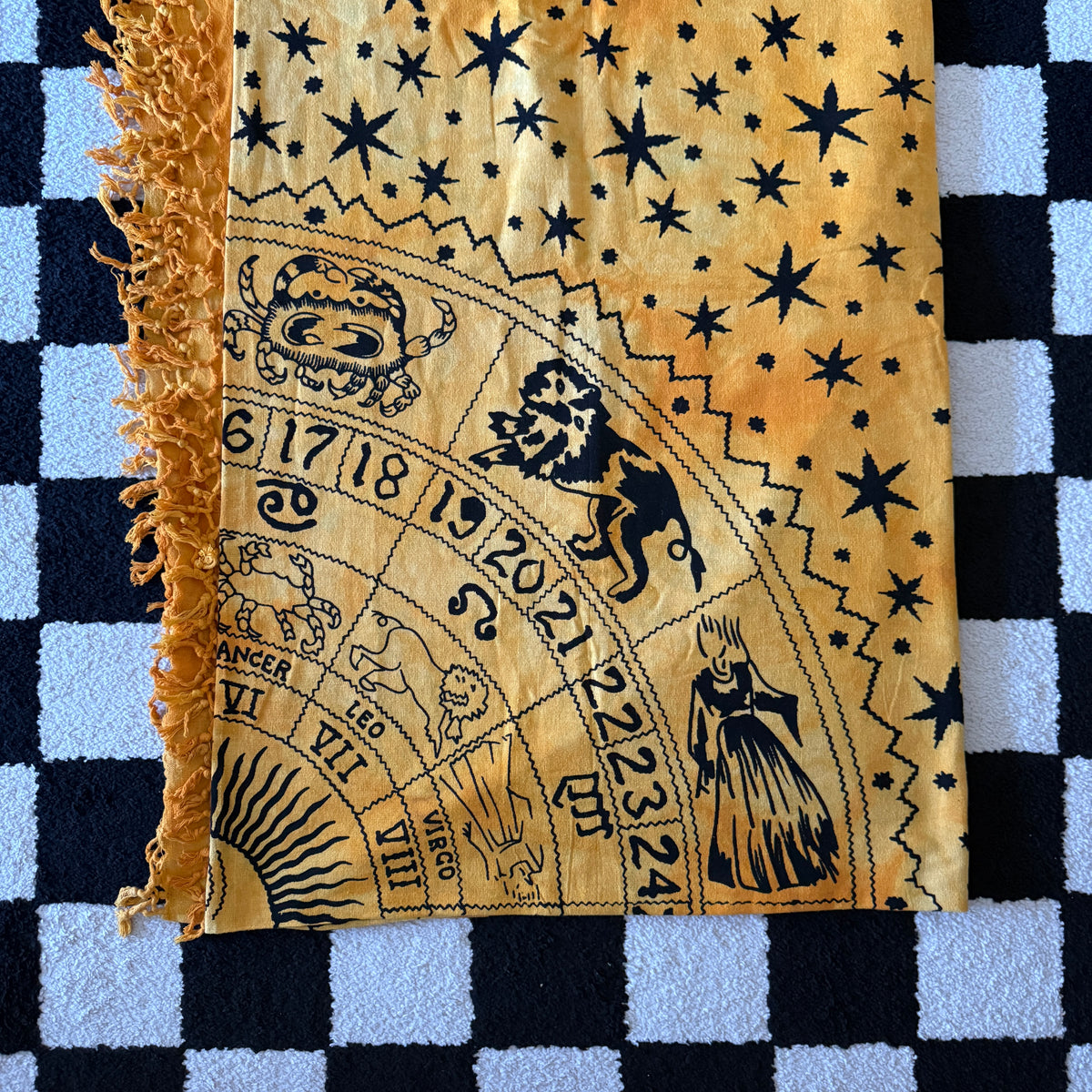unique vintage whimsical celestial sun stars zodiac tapestry