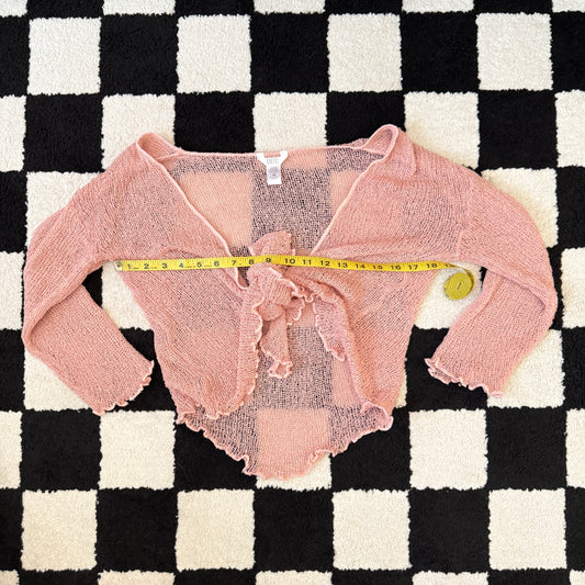 vintage whimsy 90s y2k knit cardigan tie top