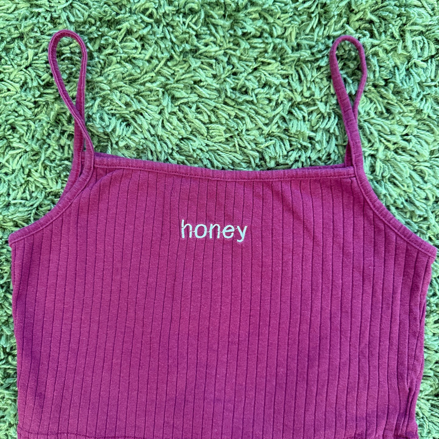 whimsy 90s y2k HONEY embroidered cami top