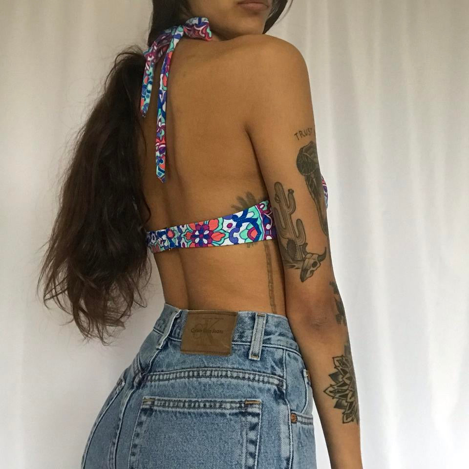 vintage whimsy 90s y2k swim top