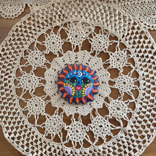 unique handmade vintage whimsical celestial sun folk art wall decor collectable